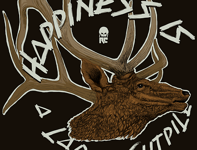 Bull Elk art color digital elk hunting illustration peta procreate sketch