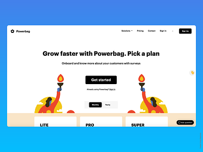 Powerbag - Pricing Page feedback photoshop pricing saas sketch survey uidesign user experience user interface visual