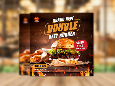 Burger Social media banner design branding design graphic design logo socialmedia typography ui