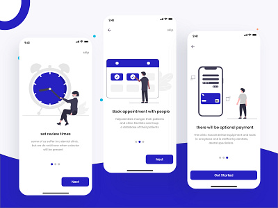 Onboarding Screens-Dental Clinic app design ui ux