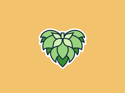 Hop Heart beer brand brandmark brewery hop hops identity logo
