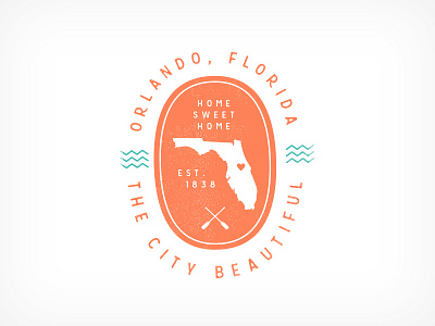 Orlando, Florida badge city florida home logo love oars orlando state usa water