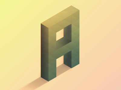 A 3d a geometry letter lettercult type typography
