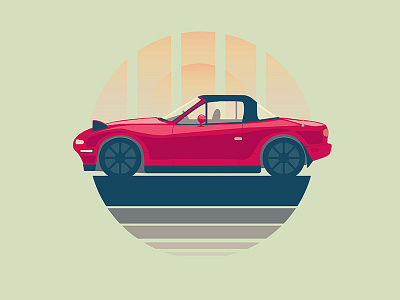 Car Illustration car design flat illustration red