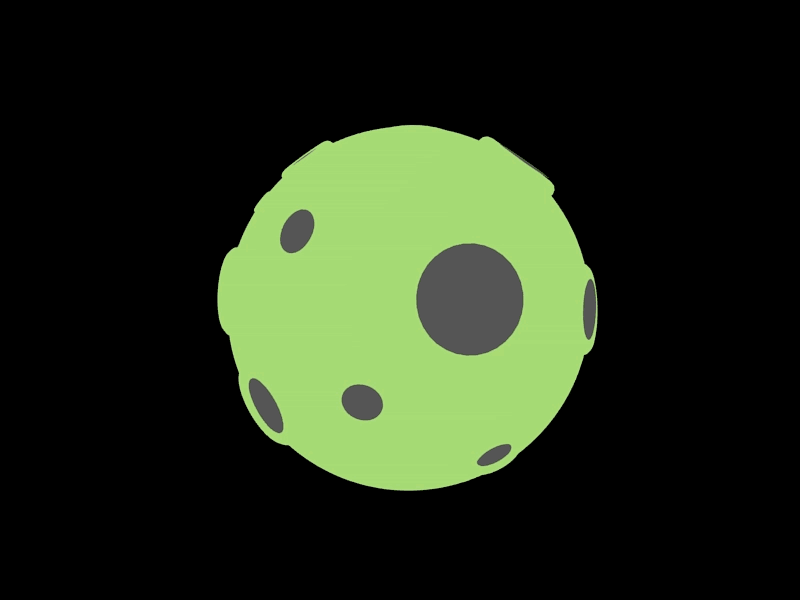 Little planet 2d 3d animation blender flat green planet
