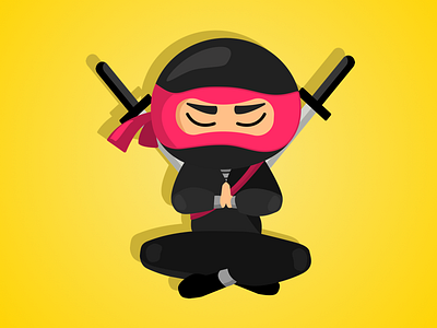 Meditating Angular Ninja ninja.warior.character.sketch