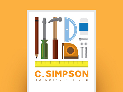 Client Business Cards building business cards carpentry design illustration