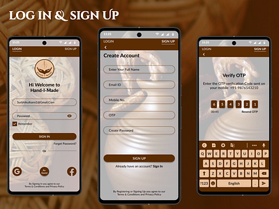 Log In & Sign Up Screen app branding dailyui design graphic design illustration logo ui ux vector