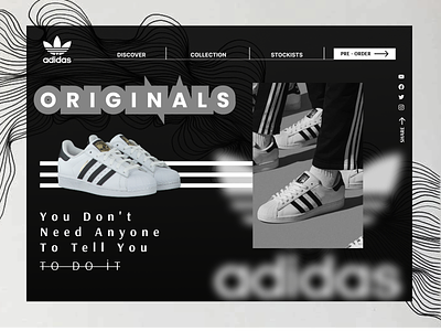Adidas - OPENING PAGE adidas animation branding design favori followme galery graphic design illustration logo page ui ux vector web