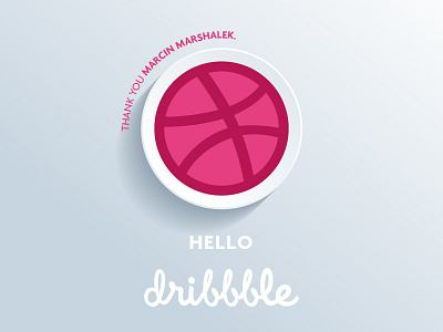 Hi everyone! andreabusnelli ball debut dribbble first hello illustration pink player shot thanks