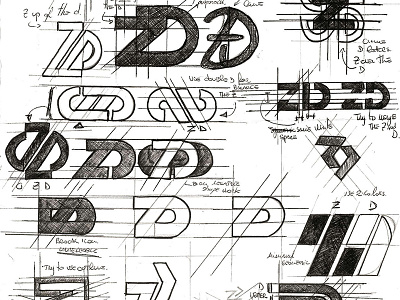 ZD Sketch andrea busnelli d graphic graphic design logo logo design project skecth sketchbook studio z zd