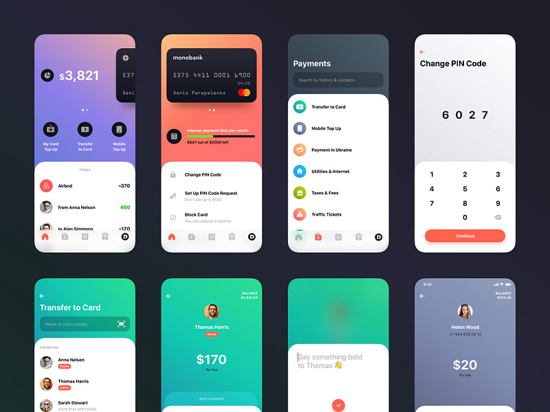 Monobank Enhancements by Denys Perepelenko on Dribbble