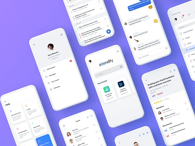 Attendify App app attendee attendify chat community event interface mobile profile redes sociales redesign schedule sidebar speakers ui ux