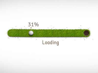 Progress bar golf grass green ground loader loading percent play progress bar spinner ui upload