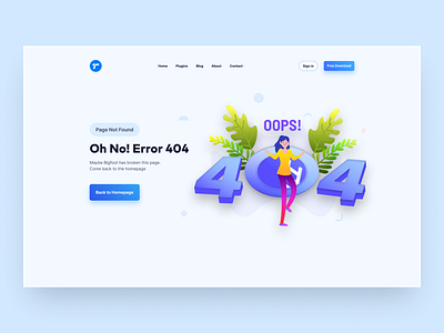 404 - Web Page Error UI Illustration 3d 404 error 404 error page design illustrator landing landingpage uiux uxdesign web website