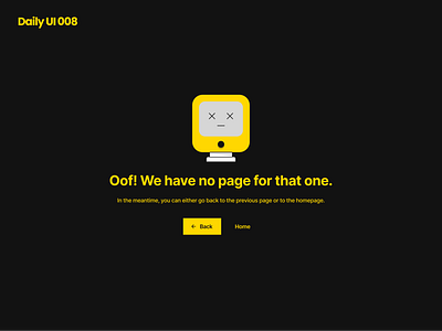 Daily UI 008 404 Page dailyui design ui ux web design