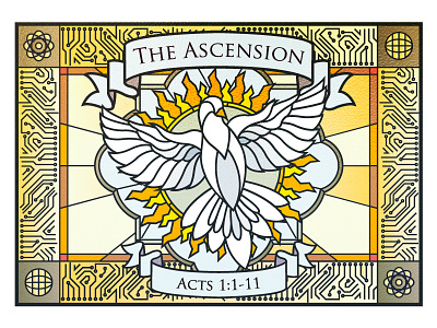 Ascension Day of Jesus Christ artwork ascension day church glass glass art illustration pigeon
