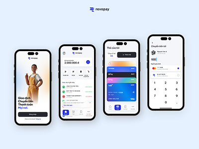 Revopay - Banking App Design By Phank 3d app bank branding card finance graphic design icon logo minimal money nfc ui ux vietnam visual web