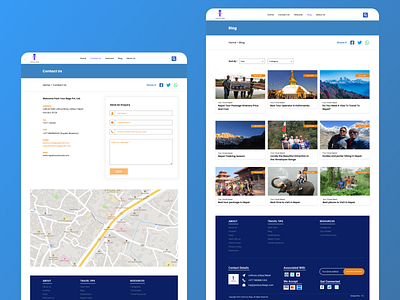 Contact and Blog Site of Travel Website