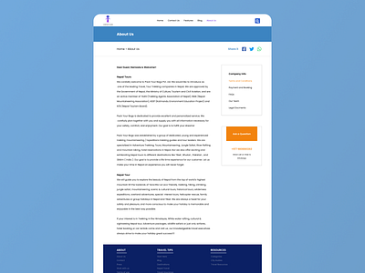 About Us of Travel Website about us booking design nepal travel ui ux web design