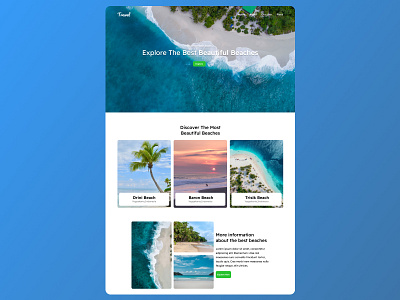 Landing Page of Travel Site UI Design beaches booking design figma design nepal travel ui ux web design