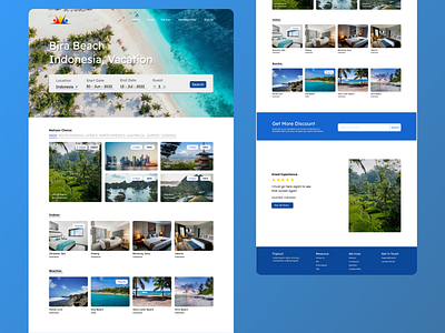 Travel Website Landing Page beach design figma design india indonesia nepal travel ui ux vacation web design