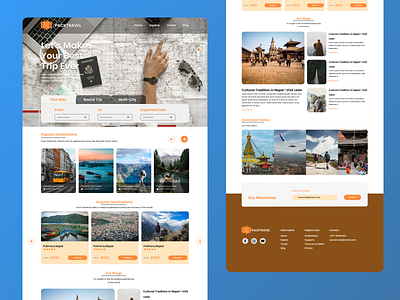 PackTravel Site Landing Page design figma design nepal pack travel pokhara south korea travel ui united kingdom ux visit nepal web design