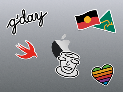 MacBook Stickers aboriginal apple australia illustration logo mac macos melbourne swift
