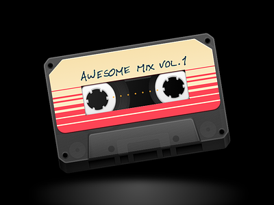 Awesome Mix Vol. 1 cassette guardians of the galaxy icon marvel sketch star lord