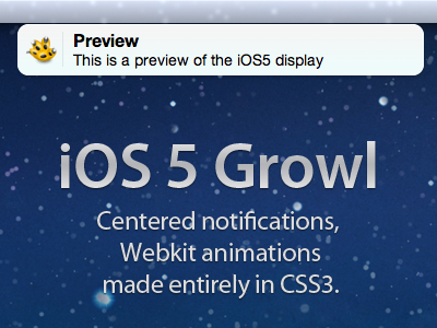 iOS 5 Growl Theme css download freebie growl html ios 5 lion mac