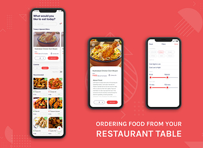 Ordering Food From Your Restaurant Table app branding design flat typography ui ux