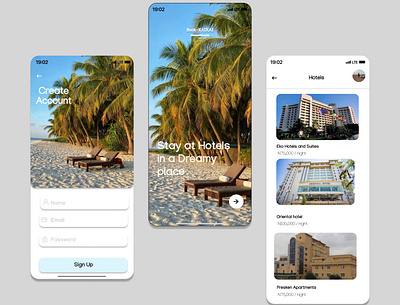 Hotel booking app ui