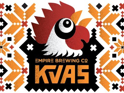 WIP Kvas Label chicken illustration label lettering packaging pattern typography