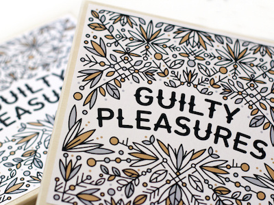 Guilty Pleasures chocolate design illustration intricate label packaging vodka