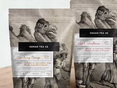 Nomad Tea label packaging packaging design tea tea packaging