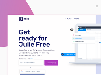 Julie Project landing page