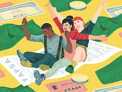 NPR cash college education fafsa illustration kids money students teens