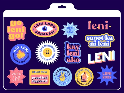 Leni Stickers design election graphic design happy illustration leni leni robredo philippines sticker sticker pack stickers typography