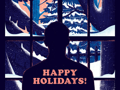 Happy Holidays Chapornea christmas design happy holidays illustration merry postcard snow snowing tree trees view