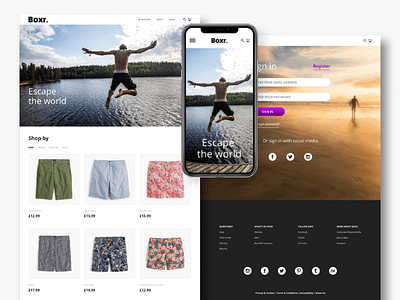 Boxr. e-commerce store experience app experience fashion gif interaction interface mobile prototype ui user ux web