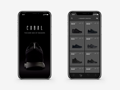 Cabal app - The dark side of sneakers app creative experience fashion interaction interface mobile prototype ui user ux web