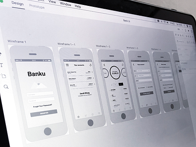 Wireframe Session app bank creative experience interaction interface mobile prototype ui user ux web