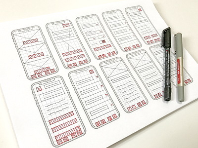 Wireframes – low fidelity sketch