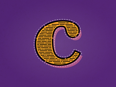 Cool & Collected alphabet c cooper dash dot flat grid letter line purple retro yellow