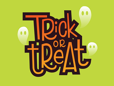 Trick or Treat flat font ghost ghosts halloween hand drawn hand drawn type illustration lettering logo orange pumpkin spooky spoopy treat trick trick or treat trick or treat type typography