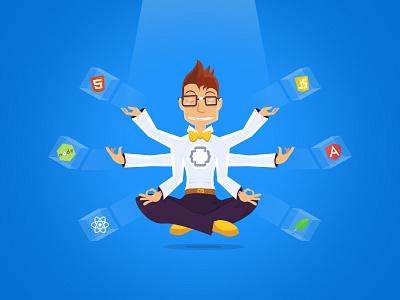 Meditating Programmer balance coding style dev meditating guy programistok