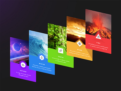 Elements aether cards earth elements fire material design water wind