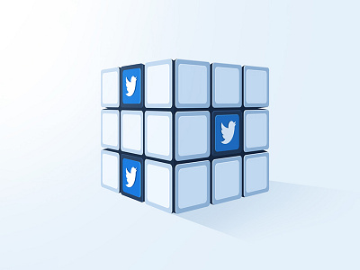 Twitter Ads 3d ads cube rubic cube twitter