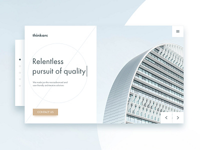 Thinkarc- Architecture Building Agency website architecture building card clean construction landing page material design site template website
