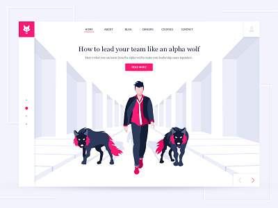 Wolf- Management Blog agency alpha blog business card illustration landing page leader manager team ui walk web web design webdesign wolf